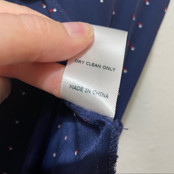 ASO Rory Gilmore Gilmore Girls Blue Polka Dot Silk Short Sleeve Tie Wrap Dress - Picture 8 of 11